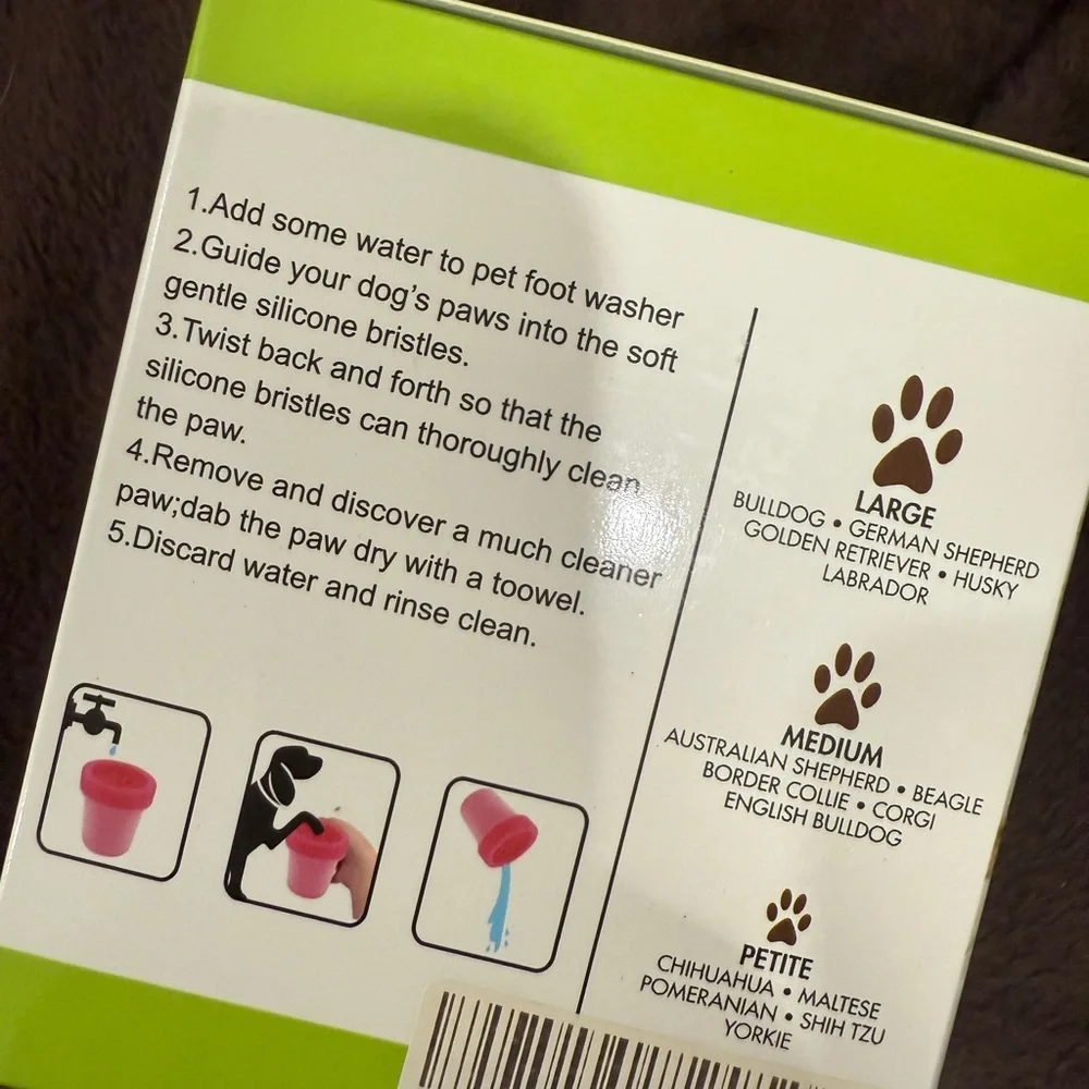 Soft Gentle Silicone Dog Paw Cleaner - Green
